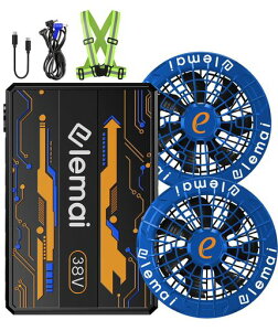 �t�@���o�b�e���[�Z�b�g �y38V�����o�́z ��e��37500mAh 4�i�K���߉\ �\�� �̊�-18°C��p���� Type-c 3.5h�}���[�d�Ή� �����F�����ˋ@�\�t�� �t�@���t����ƕ��p 90mm�����a�Ή� �����΍�(�u�c