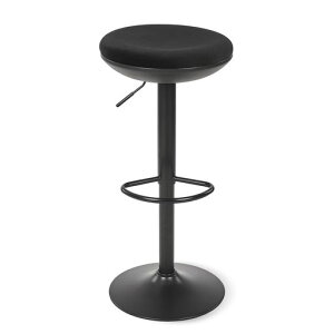 VECELOカウンターチェア高さ調節式幅40x奥行40x高さ66〜88cmブラッククッション厚11cm滑りにくい静音仕様鉄製脚部x艶消し仕上げ安定感と丸椅子として多用途に活躍