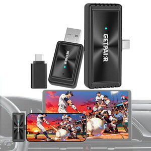 GETPAIRR Mirror Cast �y�����ヂ�f���z�~���[�����O&CarPlay���C�����X�A�_�v�^�[ �X�}�z��ʂ��J�[�i�r�ɂɓ��e �J�[�v���C������ �����ڑ� ����x�� �R���p�N�g�݌v ����CarPlay�ԑΉ� iPhone15�ȁc