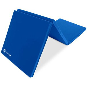 ProsourceFitTri-FoldFoldingThickExerciseMat6�fx2�fwithCarryingHandlesforMMAGymnasticsCoreWorkoutsBlue