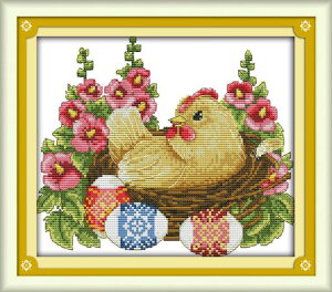 OWN4B�N���X�X�e�b�`�h�J�L�b�g�}�Ĉ���A11ct���{�ƃC�[�X�^�[�G�b�O���S�Ҍ����̊ȒP�Ȏh�J�Z�b�g36x28cmCrossStitch