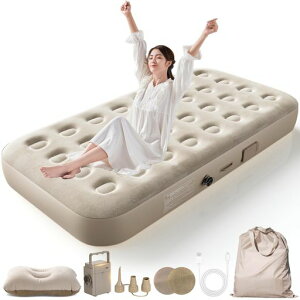 BQB�G�A�[�x�b�h�Ԍ��L�����v�}�b�g�L�����v�p�i�G�A�[�}�b�g�d���|���v�����V���O��190x100x25cm�܂��ݎ������c�������^�b�`�ŋ�C����Type-C�[�d�����O���\�G�A�[�}�b�g���X�ȈՃx�c