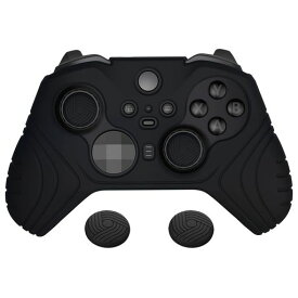 PLAYVITAL XBOX ELITE WIRELESS CONTROLLER SERIES 2 COREに対応用保護カバー、ソフトラバースキンやサムスティックキャップカバー付き【ブラック】