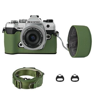 VOVMOEYA�J�����P�[�XForOlympusOM-5/OM-DE-M5IIIOM-5�{�f�B�P�[�XForOlympusE-M5III�J�����P�[�XOM5�J�����ی�J�o�[PU���U�[D��l�W���t����ʊJ�d�r�����S�ʕی�