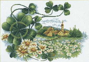 �N���X�X�e�b�`�h�J�L�b�g�N���[�o�[�̂��镗�i100106���{��������t��14CT45cmx35cm