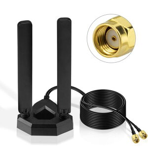 BINGFU WiFi 6E �g���C�o���h �A���e�i 6GHz 5GHz 2.4GHz �Q�[�� WiFi �A���e�i���C�x�[�X 2M �����P�[�u�� PC �f�X�N�g�b�v PCIe WiFi 6E �J�[�h�AWiFi ���[�^�[�p