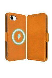 シズカウィルREIPHONE17E用/16E用ケースMAGSAFE対応手帳型カバー本革調スマホケースレザーケース1個入りオレンジ