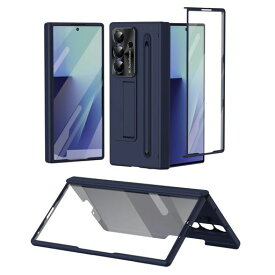GalaxyZFold7用ケースヒンジカバー付き強化ガラスフィルムマットの表面スタイラスペン収納軽量ワイヤレス充電対応薄型金属カメラガード折り畳み手帳型人気可愛い面白い衝撃吸収多層構造…