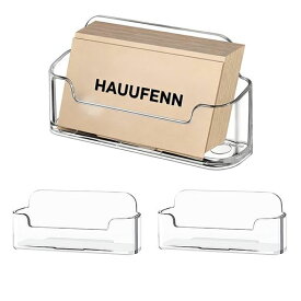 HAUUFENN名刺スタンド名刺立て名刺整理箱卓上大容量透明横置オフィス受付展示会用カードホルダー名刺収納2個セット
