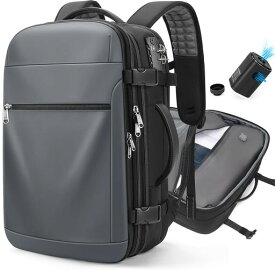 バキュームバックパック旅行用、60L圧縮バッグ内蔵拡張可能バックパック、TSAロック/ノートパソコン用コンパートメント(17インチ対応)、耐水圧縮バッグ付き、リュックキャリーフライト&…