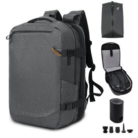 [TPAID]真空リュックメンズ真空リュックサック60L圧縮バックパック17.3インチPC収納ビジネス通学通勤出張旅行(1-6泊)大容量防水USB充電ポート真空圧縮バッグ付き真空ポンプ付き