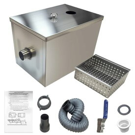グリーストラップステンレス鋼製油水分離器(352x252x250mm)グリーストラップシンク下大容量排水用業務用自宅飲食店厨房施設工場用
