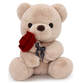 Homehalo テディベア ぬいぐるみ くまのぬいぐるみ 可愛い Teddy Bear 抱き枕 動物 可愛い くま ぬいぐるみ ふわふわ 特別 クマ ぬいぐるみ 気持ちいい Teddy Bear with Rose面白いギフト 母の日のプ…
