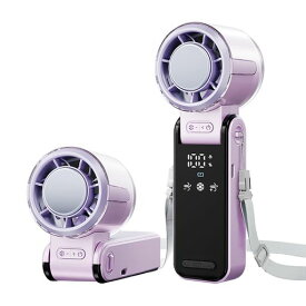 ROSWIAGO4in1超高速携帯扇風機ハンディファン|USB充電式ミニパーソナルファン|【最大連続使用時間12時間】バッテリー駆動小型折りたたみ式|旅行・夏場・女性・ギフト向け(パープル)