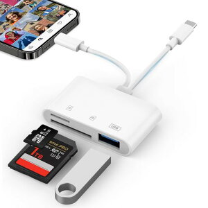 SD�J�[�h���[�_�[�y�ƊE�V��3in1Type-C&i-PhoneSD/TF�ϊ��A�_�v�^�z�J�[�h���[�_�[0TG�@�\�ݒ�s�v�����`���o�����]���ʐ^/�r�f�I/����i-Phone17/�^�C�vC