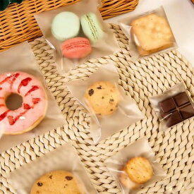 お菓子袋半透明200枚入個包装袋粘着テープ付厚手OPP袋クッキーマカロンラッピングバッグ小分け製菓用品食品対応ギフトバッグバレンタイン誕生日包装袋(透明10*10cm)