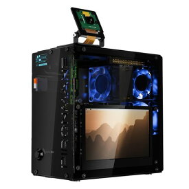 RaspberryPi5用ミニPCケースPironman5ProMax4.3インチタッチスクリーン搭載OpenClawAIエージェント対応デュアルNVMeRAID0/1NASカメラ・マイク・オーディオ内蔵M.2