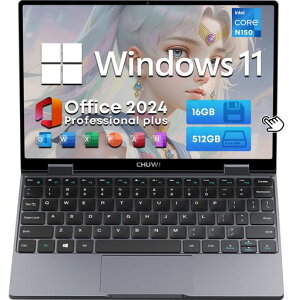 CHUWI�m�[�g�p�\�R��Office2024����10.5�C���`MiniBookXN15016GRAM+512GROM(1TBSSD�g��)+360°��]�^�b�`�X�N���[��1920*120016:10
