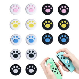 NintendoJoy-Conジョイスティックカバー猫の爪猫手ボタンカバー肉球コントローラーカバーシリコン素材快適な感触取り付け簡単滑り止め機能Switch/Lite/Oled用対応16個セット8色