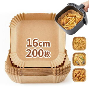 Bake Choice �m���t���C���[ �V�[�g 200���Z�b�g ���a16cm �G�A�t���C���[ �V�[�g air fryer paper �p�� �l�p 5-8L�K�p �ƒ�p �V�Ղ�~�� 220°C�ϔM �g���̂� ���N�� �d�q�����W �I�[�u���K�p (200��