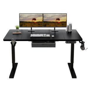 Radlove ���~�f�X�N �p�\�R���f�X�N �d�����~���f�X�N��140CMx76CM �Q�[�~���O�f�X�N �� �X�^���f�B���O�f�X�N PC�f�X�N ���� �������߉\ �������[�@�\�t�� ���� 71~117CM