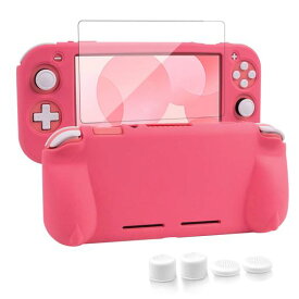 switchliteカバースイッチライトケースシリコン素材ソフトカバー柔らかい一体式全面保護耐衝撃特殊ハンドル薄型軽量快適な手触り着脱簡単防水防塵スタンド機能スティックカバー4つ液晶…