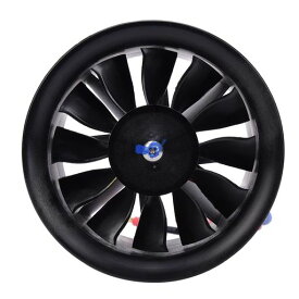 EDF電動ダクテッドファンモーター付90mm12ブレードファンプロペラRCパーツ・アクセサリー(ブラック)