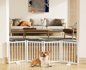 Snughomeペットゲートペットフェンス折り畳み式ゲート置くだけ犬用ゲート自立型ゲート柵犬ゲート安全柵小型犬脱走防止犬フェンス室内用ペット飛び出し防止柵ペット用家具フェンス多頭…