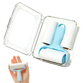 kernoKostミニ手持ち粘着ローラーセット粘着クリーナー3巻付き収納ケース付きコンパクトで持ち運び便利衣類・家具のホコリ取りペットの毛(犬・猫)や花粉、ほこり、毛玉も簡単に除去スム…