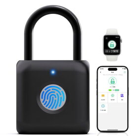 eLinkSmartスマートロック指紋認証南京錠USB充電スマートフォンAPP20枚指紋登録防水荷物ケーススーツケースアウトドア学校オフィス家庭に適応取付カンタン防犯対策