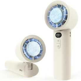 ハンディファン冷却プレート[2025超伝導冷却技術]ハンディファン強力タイプC急速充電100風速LEDディスプレイ、ハンディ扇風機折りたたみ式熱中症対策携帯扇風機、花火大会、スポーツ観…
