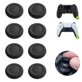 PhyiFlbeyPS5コントローラー交換用スティックキャップ8個キットPS4コントローラー/PS5コントローラーに対応全面保護操作性向上滑り防止ホコリ防止快適なグリップ取り付け簡単(黒)