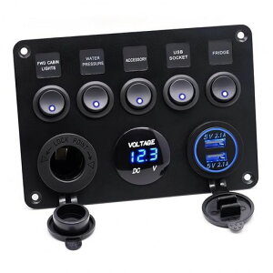 Willthinleye�X�C�b�`�p�l���V�K�[���C�^�[�\�P�b�g�f���A��USB�|�b�gLED�d���v�t�����b�J�[�p�l��DC12V/24V�}�����{�[�g�h�����D�L�����o�������ԓ��ɑΉ������ԃI�[�g�o�C�o�X�{�[�g�ȂǗp�c