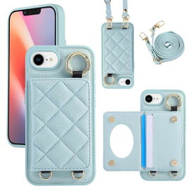 Succtopyケース手帳型向けのiPhone17eショルダースマホケース鏡付き用のいphone17eiphone16Eケース背面手帳型肩がけ用のあいふぉん17eiphone16eカバー財布付きリング付き