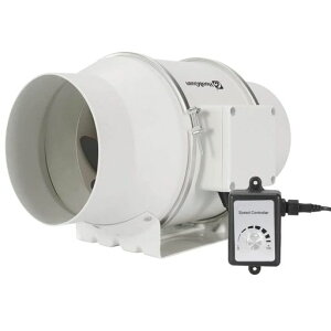 Hon&Guanダクトファンインバータダクトファン【インボイス制度登録店】省エネ塗装ブース用換気扇110V~240V無段階調速スイッチ付き産業用排風機中間取付丸形タイプ3ピンプラグ(HF-150PE)
