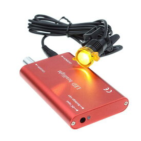 TopSellerライトランプクリップ式ライト3W精度高い双眼ルーペメガネ専用サージカルルーペ用充電式クリップクランプフィルター付き装着便利収納ケース付き(赤)