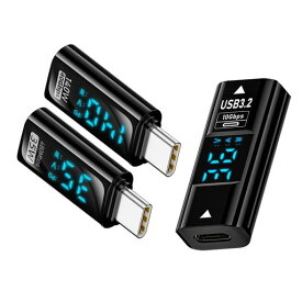 NFHKアダプター3個/ロットType-CスマートLEDディスプレイUSB-Cメス-USBType-A8Pアダプターデータ電流電圧高速充電モニタリングディスプレイテスター検出器