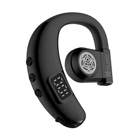 Hmusic片耳イヤホンBluetooth5.4(日本語音声と左右耳兼用)耳掛け式ぶるーとゅーすイヤホンENCマイク付きハンズフリー通話IPX5防水Type-C急速充電20時間再生LEDバッテリー残量表示物理ボタン自動…