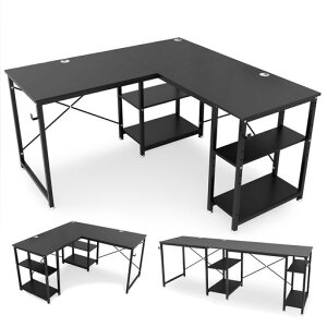 DEWEL �Q�[�~���O�f�X�N ��140cm/220cm ���s60cm ���E���ւ��\ �p�\�R���f�X�N pc�f�X�N l���f�X�N l��/�ꎚ�ϊ��\ ���I�t ���h��&�O�����h�~ �ؐ� 140X60X75cm/220X60X75cm �u���b�N