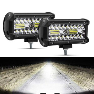 Safego ���[�N���C�g 120W LED ��Ɠ� ���[�N���C�g ���p30�x�^�C�v 40�ALED 7�C���` �ԊO�� �_�Ƌ@�B 12V 24V���p �ėp �h���E�h�o�E�ϐk�E������ �z���C�g 6000K 9600LM 2��