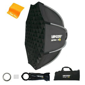 ソフトボックス八角形60cm、ハニカムメッシュ付きハンドヘルド折りたたみソフトボックス、Bowensスタンド対応V850IIV850IIIV
