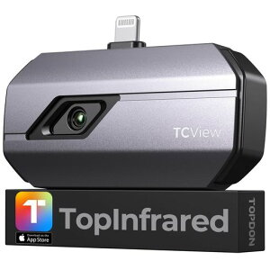TOPDON TC002 �T�[�}���J���� iOS (iPhone & iPad)�A512 x 384 �X�[�p�[�𑜓x�A256 x 192 IR �𑜓x �^��Ή� �M�摜 25Hz -20°C����550°C���x�͈� �T�[���O���t�B�[�J����iPhone