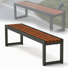 ASQUARガーデンベンチ屋外用木製ベンチ180cm耐荷重400kg無垢材高さ45金属ブラケット耐久性防水性防錆耐候性防蝕パークビーチ/公園/庭園/芝生用縁台屋外ベンチ組み立て簡単(180x39x45CM)