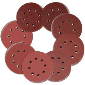 MORLARCOランダムサンダーペーパー125mm40~600番100枚入セットサンダーペーパーマジック式8穴サンディングペーパー丸型サンディングディスク電動サンダー用サンドペーパー木工DIY作業に金属…
