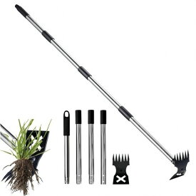 Itisyou雑草取り器具雑草抜きツール立ったまま草刈り伸縮レーキ手動で効率的に雑草抜き庭芝生農場園芸用ツール作業用