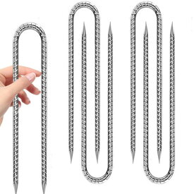 NiesporekUピン杭耐久U字型押さえピンマルチ30cmフック型農業用ネット4本入り