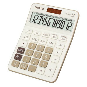 pendancy卓上電卓大型LCDディスプレイ12桁数字ビッグボタン税金会計計算機電池式太陽光発電デスクオフィス自宅ビジネス用(OS-130Tブラウン)