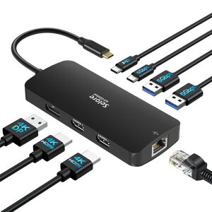 �y�}���`���j�^�[ 3��ʊg�� 2��HDMI+DP+LAN �zSelore 8in1�h�b�L���O�X�e�[�V���� hdmi 2�� 4K�Ή� 3��ʏo�� ���o�C���^�C�v 100W �}���[�d Displayport LAN 2 USB-A/USB-C 3.0�|�[�g