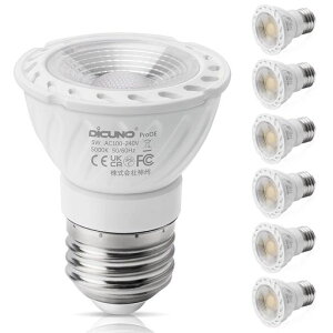 DiCUNOLED�d��E26�����F�X�|�b�g���C�g5W50W����400lm5000KRa98+�����F�L�z���������Ή�6��