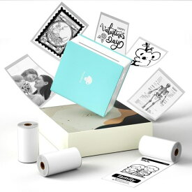 PhomemoM02ミニプリンタースマホ対応サーマルプリンター3ロールシール付きセットポータブル型メモプリンターモバイルプリンター手帳プリンターフォトプリンターモノクロプリンター